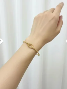 3g 14K Gold "Ajda" Infinity Pattern Bangle (19 cm) 