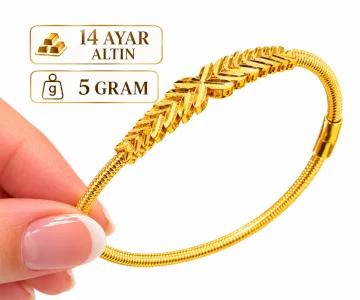 14 AYAR BAŞAK ALTIN BİLEZİK