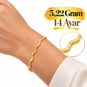 14 Ayar Altın Ajda Zigzag Bileklik (5,22 Gr)