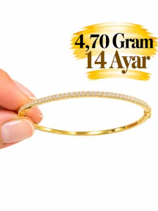 14 Ayar Su Yolu Kelepçe Bilezik | Gram aralığı: 4,40- 4,70 g