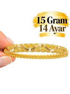 14 Ayar Ajdalı Halat Bilezik | Gram aralığı: 14,60- 15 g