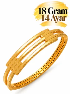 14 Ayar Ajdalı 3'lü Kaburga Bilezik | Gram aralığı: 17,80- 18 g