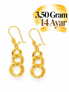 Samanyolu Altın Küpe | Gram aralığı: 3,30 - 3,50 g