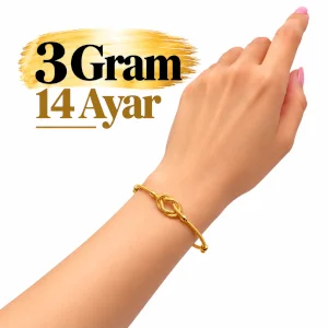 Ajda Sonsuzluk Desenli Kelepçe 14 ayar Altın (18cm)  | Gram aralığı:3g