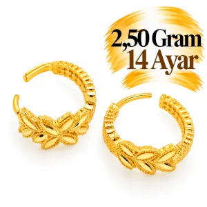 Başak Desenli Altın Halka Küpe  | Gram aralığı: 2,30- 2,50 g
