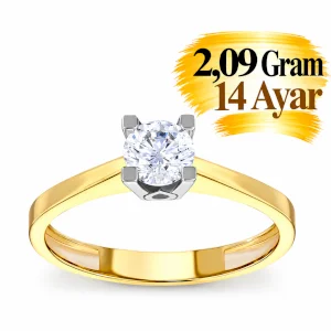 Altın Tektaş Yüzük  | Gram aralığı: 2,,09 g